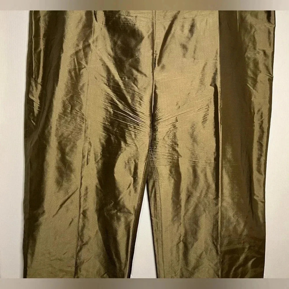 Connie Robertson 100% Silk Olive Green Suit Pants - Picture 4 of 11
